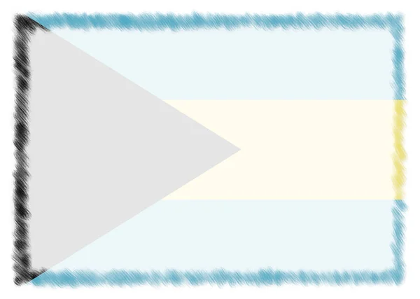 Grenze mit Bahamas Nationalflagge. — Stockfoto