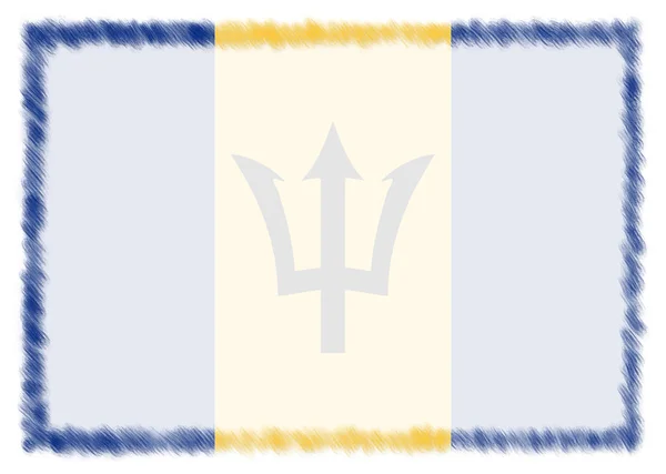 Barbados ulusal bayrağı ile yapılan sınır. — Stok fotoğraf
