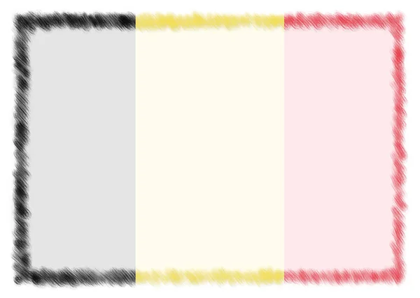 Hranice vytvořená s belgickou národní vlajkou. — Stock fotografie