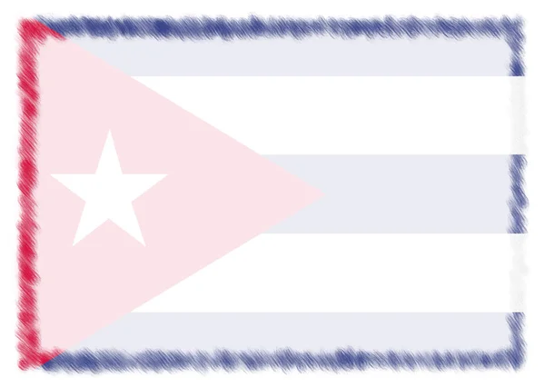 Rand mit kubanischer Nationalflagge. — Stockfoto