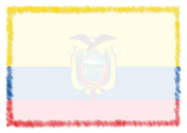 エクアドル国旗で作られた国境. — ストック写真