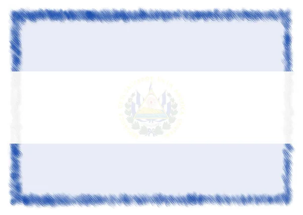 Frontiera con bandiera nazionale El Salvador . — Foto Stock