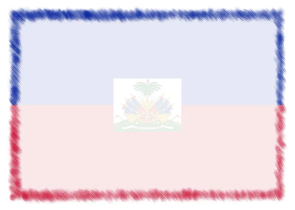 Grænse til Haiti nationalt flag . - Stock-foto