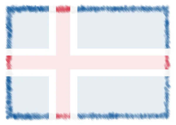 Gräns med Islands nationella flagga. — Stockfoto