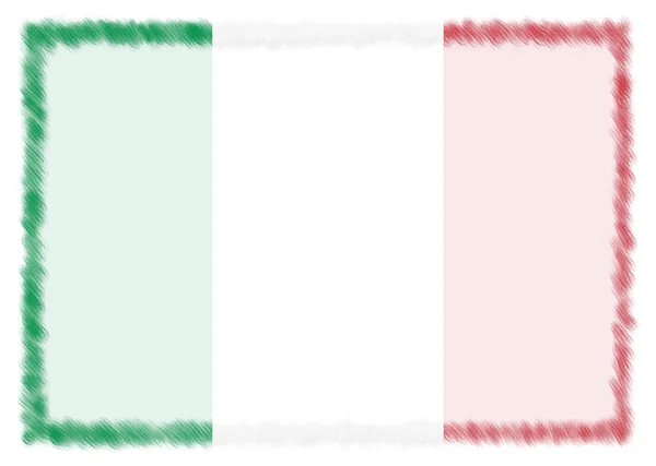 Hranice vytvořena s národní vlajkou Itálie. — Stock fotografie
