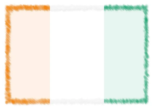 Border made with Ivory Coast national flag. — Stock Photo, Image