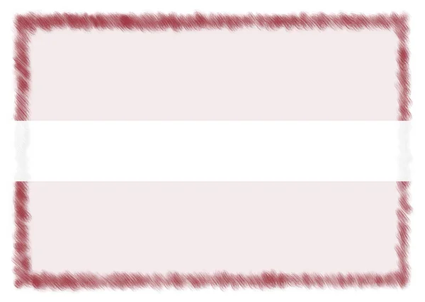 Granica z banderą Łotwy. — Zdjęcie stockowe