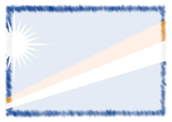 Grenze mit Nationalflagge der Marshallinseln. — Stockfoto