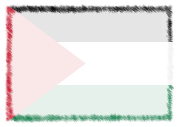 Σύνορα με την εθνική σημαία της Παλαιστίνης. — Φωτογραφία Αρχείου