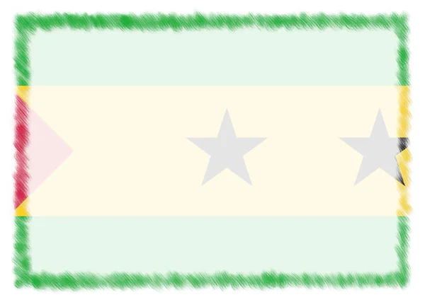 Frontera hecha con Santo Tomé y Príncipe bandera nacional . —  Fotos de Stock
