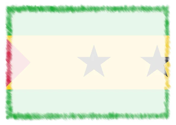 Border made with Sao Tome and Principe national flag. — Stok Foto