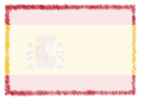 Granica z banderą hiszpańską. — Zdjęcie stockowe
