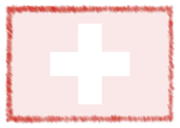 Frontera hecha con bandera nacional de Suiza . — Foto de Stock