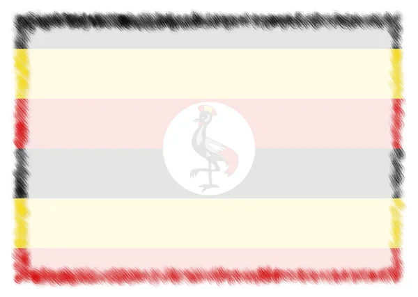 Grenze mit Ugandas Nationalflagge. — Stockfoto