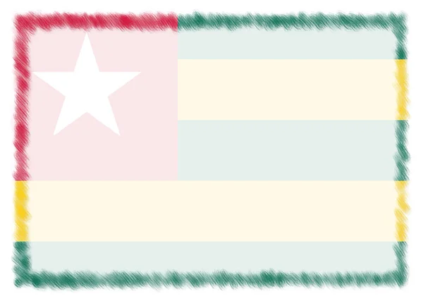Togo ulusal bayrağıyla yapılan sınır. — Stok fotoğraf