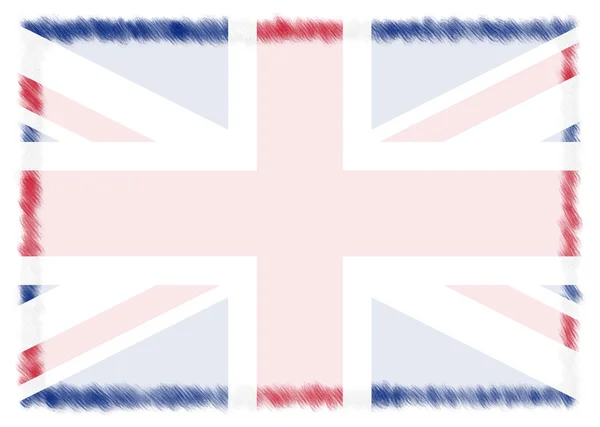 Граница Великобритании с национальным флагом . — стоковое фото