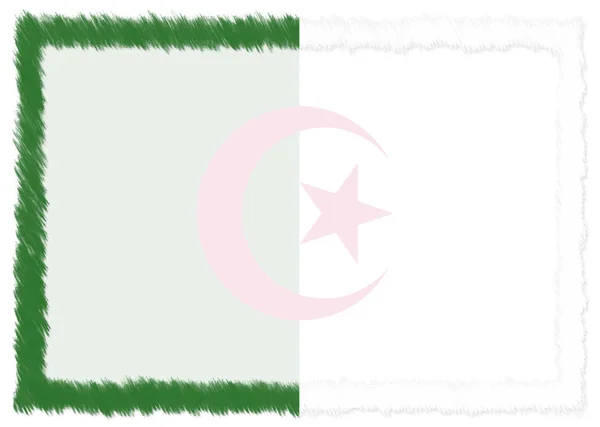 Gräns med Algeriets nationella flagga. — Stockfoto