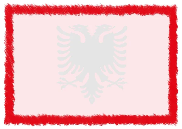 Grens met de nationale vlag van Albanië. — Stockfoto