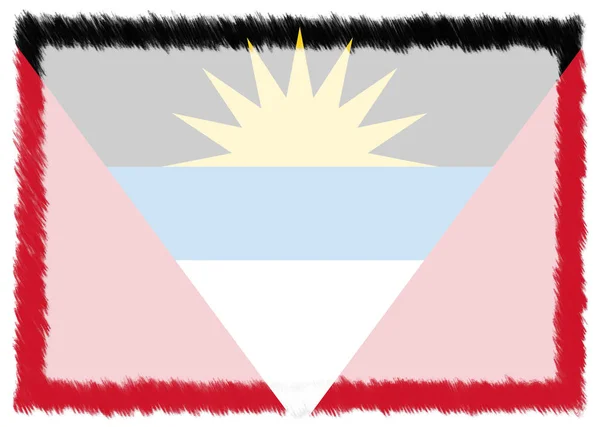 Frontière avec le drapeau national d'Antigua-et-Barbuda . — Photo