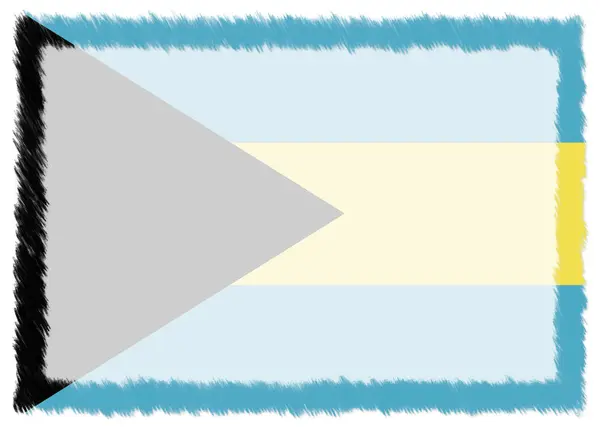 Hranice vytvořená s národní vlajkou Baham. — Stock fotografie