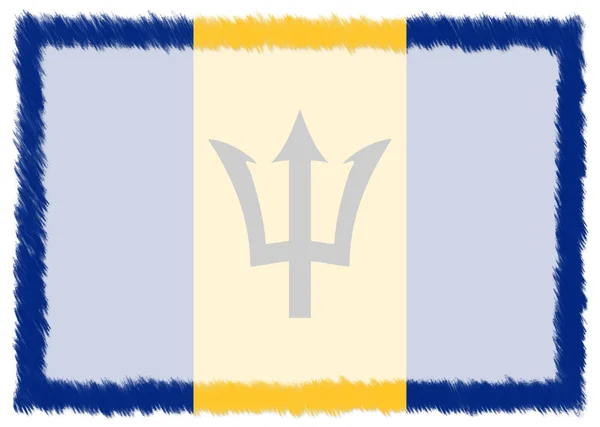 Σύνορα με εθνική σημαία Μπαρμπάντος. — Φωτογραφία Αρχείου