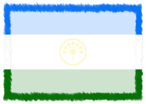 バシコルトスタン国旗で作られた国境. — ストック写真