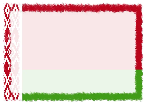 Frontera con bandera nacional de Bielorrusia . — Foto de Stock