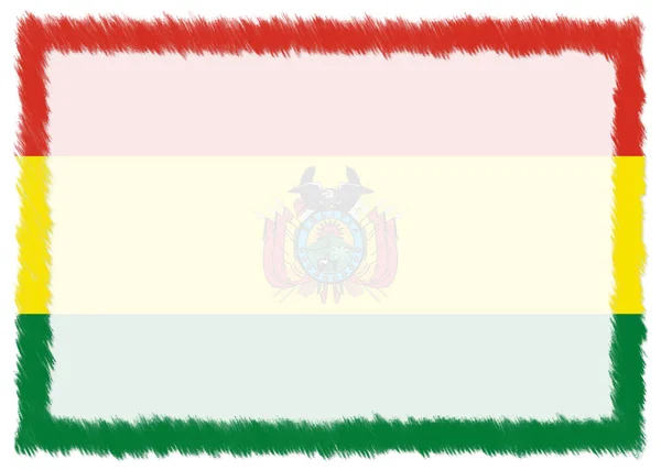 ボリビア国旗で作られた国境. — ストック写真