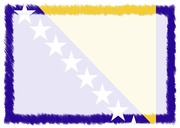 Grenze mit Nationalflagge von Bosnien und Herzegowina. — Stockfoto
