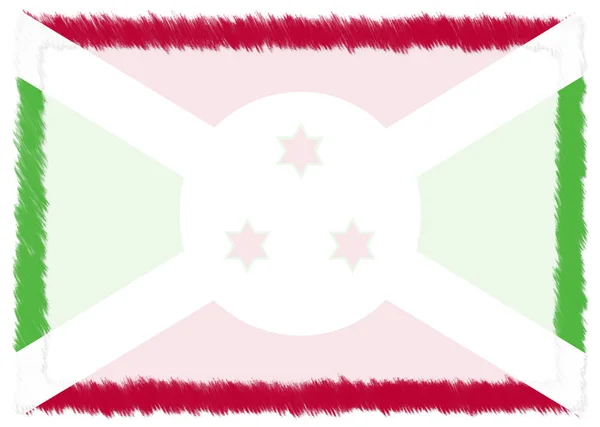 Burundi Ulusal Bayrağı ile Sınır. — Stok fotoğraf