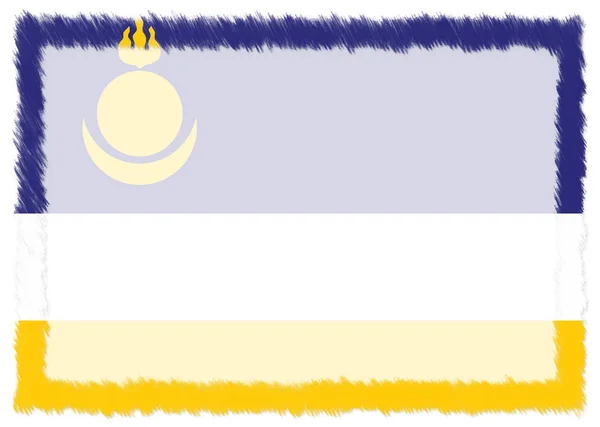 Σύνορα που κατασκευάζονται με εθνική σημαία της Μπουριάτειας. — Φωτογραφία Αρχείου