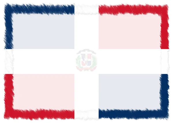 Grenze mit Nationalflagge der Dominikanischen Republik. — Stockfoto