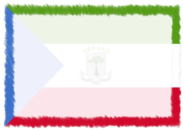 与赤道几内亚国旗接壤的边界. — 图库照片