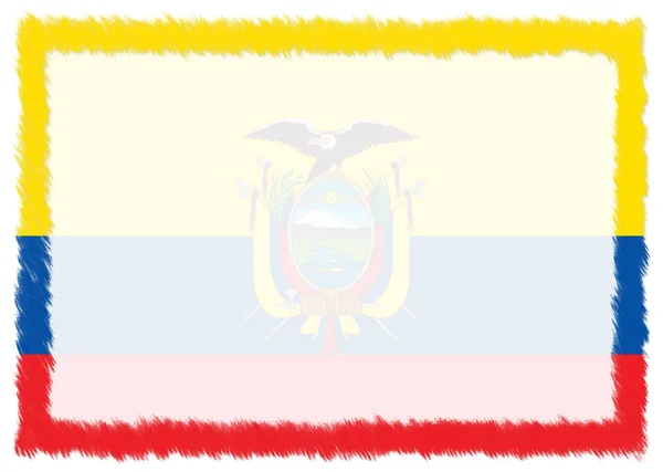 Granica z banderą Ekwadoru. — Zdjęcie stockowe