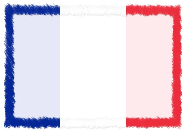 Frontera hecha con bandera nacional de Francia . — Foto de Stock