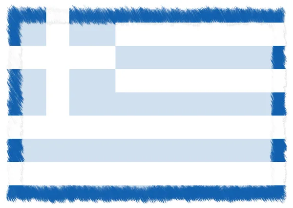 Frontera hecha con bandera nacional de Grecia . —  Fotos de Stock