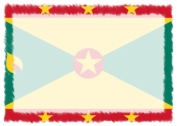 Grens met de nationale vlag van Grenada. — Stockfoto