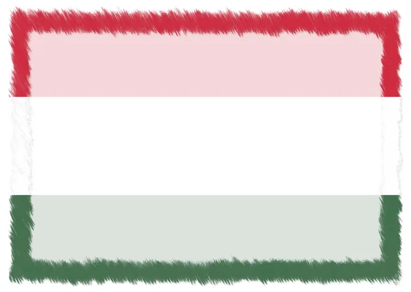 Macaristan ulusal bayrağıyla yapılan sınır. — Stok fotoğraf