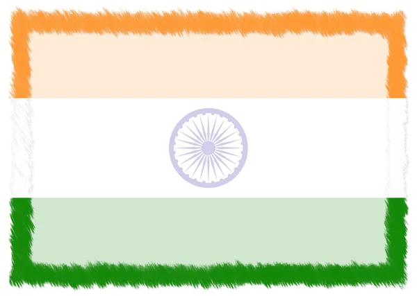 Hranice s indickou národní vlajkou. — Stock fotografie