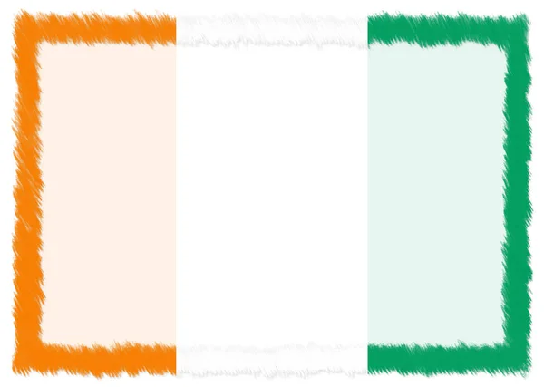 Граница с национальным флагом Кот-д "Ивуара . — стоковое фото
