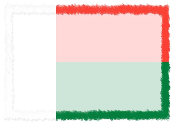 Frontiera con bandiera nazionale del Madagascar . — Foto Stock