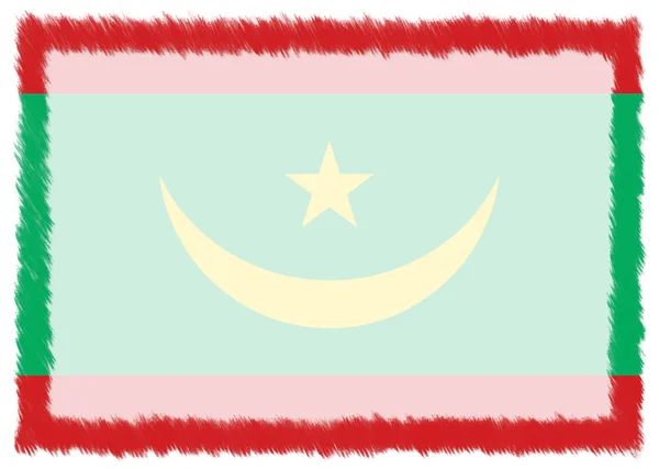Gräns med Mauretaniens nationella flagga. — Stockfoto
