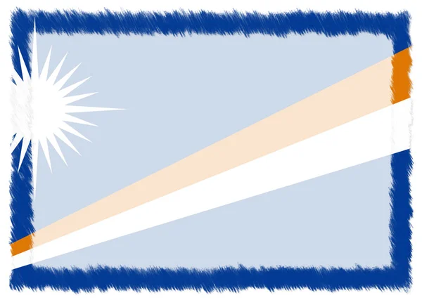 Hranice s národní vlajkou Marshallových ostrovů. — Stock fotografie