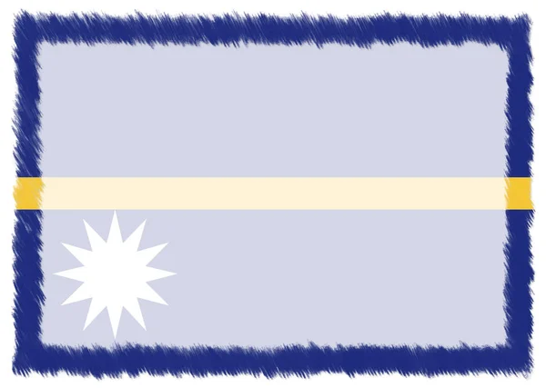 Border made with Nauru national flag. — Stock Photo, Image