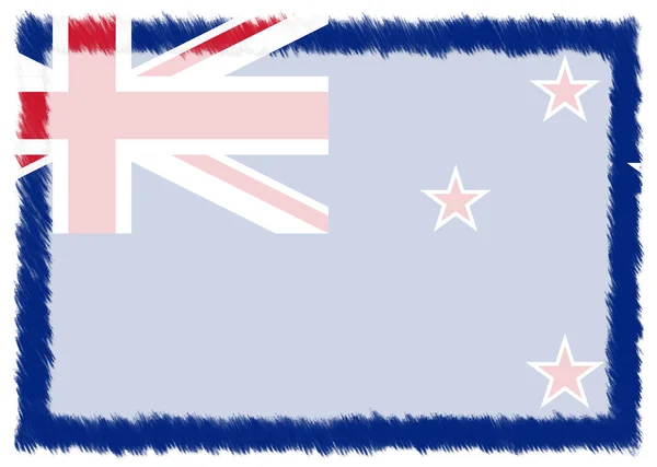 Frontière avec le drapeau national néo-zélandais . — Photo