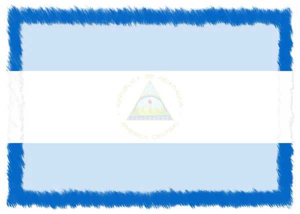 Grens met Nicaragua nationale vlag. — Stockfoto