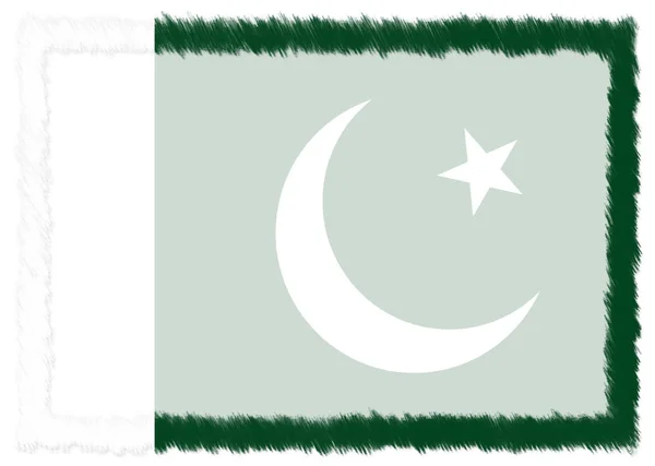 Hranice s pákistánskou národní vlajkou. — Stock fotografie