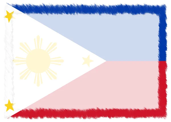 Межа з національним прапором Філіппін.. — стокове фото