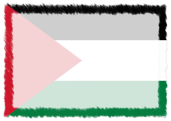 Gräns med Palestinas nationella flagga. — Stockfoto