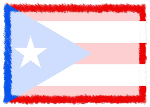 Grens met de nationale vlag van Puerto Rico. — Stockfoto